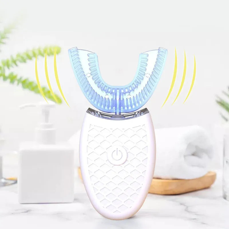 U-Type Toothbrush 360 Degrees Intelligent Silicon Head Sonic Electric